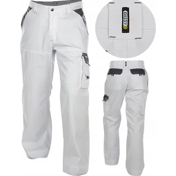 Pánské kalhoty Pánské pracovní kalhoty bílé malířské do pasu Dassy Nashville, odolné, velikost 56