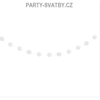 Stuha Gerlanda kouličky 210cm bílá