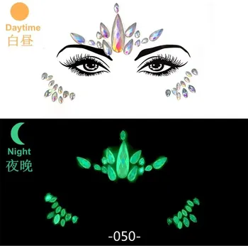 Samolepící dekorace 3d kamínky na tvář festivalové nálepky | samolepky na obličej, dekorace na pleť - ZS101-(7)