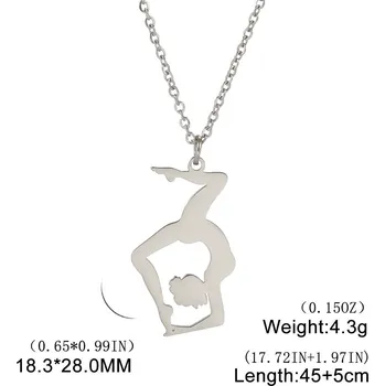 Náhrdelník Náhrdelník s přívěskem gymnastka | řetízek - Barva D-Gold