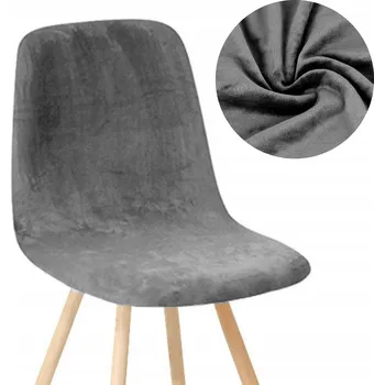Potah na židli POTAH NA ŽIDLI SKANDINÁVSKÝ ŠEDÝ VELUR ELASTICKÝ UNIVERZÁLNÍ SILNÝ