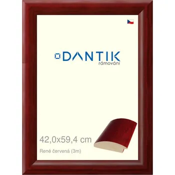 Rám na obraz DANTIK rámeček 42x59,4 | René červená (Plexi Čiré) (Vyrobeno s láskou u nás v DANTIKU)