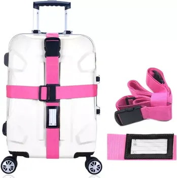 Příslušenství k zavazadlu Popruh na kufr křížový růžový (BELTr)