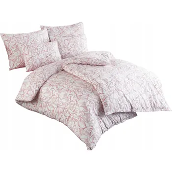 Povlečení Sada povlečení 160x200 100% PŘÍRODNÍ BAVLNA Lenny, rostlinný vzor, růžová