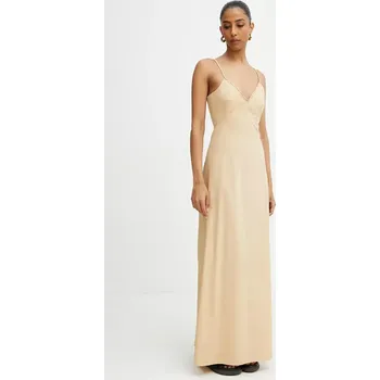 Dámské šaty Bavlněné šaty Patrizia Pepe béžová barva, maxi, 2A2884 A9B9 2A2884.A9B9 80X, vel. 38