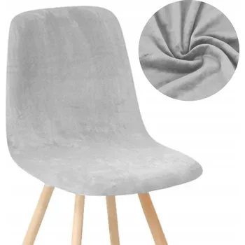 Potah na židli POTAH NA SKANDINÁVSKOU ŽIDLI SVĚTLE ŠEDÝ VELUR ELASTICKÝ SILNÝ