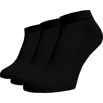 Dámské ponožky Zvýhodněný set 3 párů kotníkových ponožek - černé Černá Bavlna 47-48