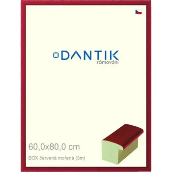 Rám na obraz DANTIK rámeček 60x80 | BOX červená mořená (Plexi Čiré) (Vyrobeno s láskou u nás v DANTIKU)