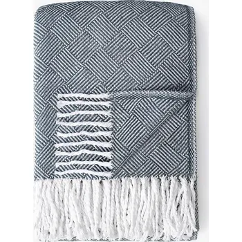 deka Bavlněná deka Mozaika - safírová modrá 140 x 200 cm