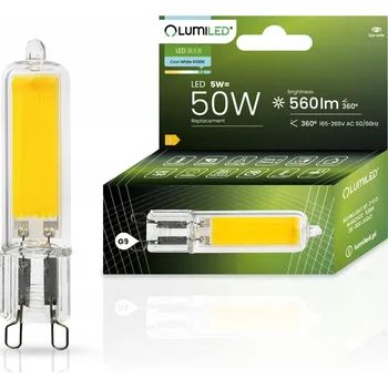 Žárovka LED žárovka G9 Kapsle 5W = 50W 560lm 6500K Studená bílá 360° FILAMENT LUMILED