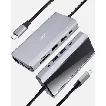 USB hub EOKEX HUB 11-IN-1 USB-C HUB HDMI 4K, VGA, PD3.0, SD/TF RJ45 pro Macbook
