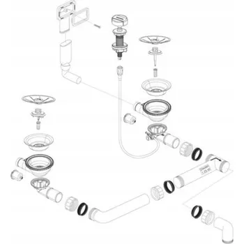 Sifon Sifon pro dřez Blanco 234484 DVOUKOMOROVÝ S PŘEPADEM automat č. 14