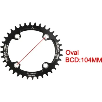 Převodník na kolo EKFAN Oval 36T Převodník černý 104BCD