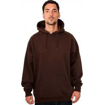 Pánská móda Teplá pánská mikina klokanka do pasu Urban Classics 380 g/m Barva: hnědá čokoládová, Velikost: L