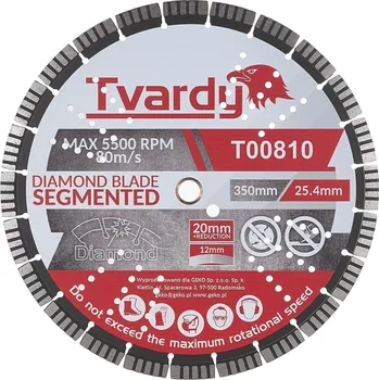 Řezný kotouč DIAMANTOVÝ KOTOUČ SEGMENT PRO ASFALT KÁMEN MRAMOR GRANIT 350 mm