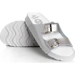 Batz Dámské kožené pantofle ZAMIRA - Stříbrná Velikost: 40