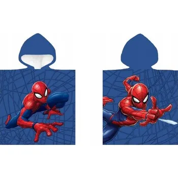 Spiderman Pončo RUČNÍK DĚTSKÝ Plážová osuška s kapucí 100% Bavlna MARVEL