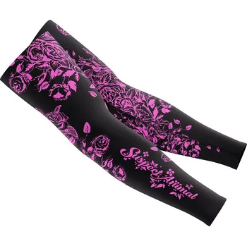 Cyklistické návleky Dámské cyklistické návleky na ruce FLOWERS černá/růžová - Růžová / L - XL