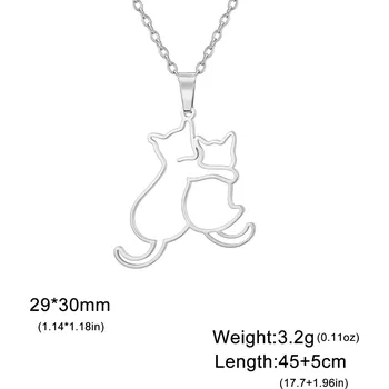 Náhrdelník Náhrdelník s přívěskem koček a psů | Dámský šperk - 2 kočky-S