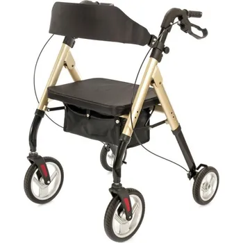 Chodítko pro seniory Čtyřkolové chodítko odlehčené 103 A - champagne—S výškově nastaviteléným sedátkem