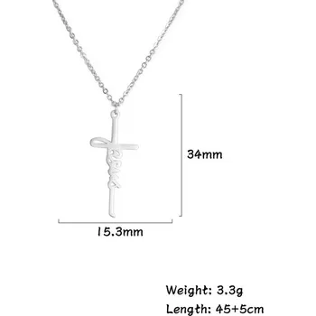 Náhrdelník Náhrdelník z chirurgické oceli s křížkem | šperk - Styl B – ocelová barva
