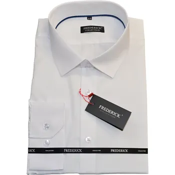 Pánská košile Pánská košile s dlouhým rukávem - střih SLIM - vzor SV04 - bílá barva - 44