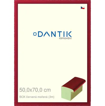 Rám na obraz DANTIK rámeček 50x70 | BOX červená mořená (Plexi Čiré) (Vyrobeno s láskou u nás v DANTIKU)