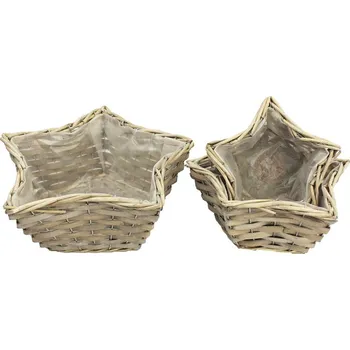 Obal na květináč Obal hvězda šedý, sada 3ks P0682