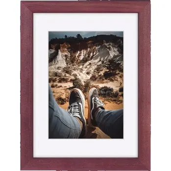 Rám na obraz Hama rámeček dřevěný BELLA. burgund, 13x18 cm