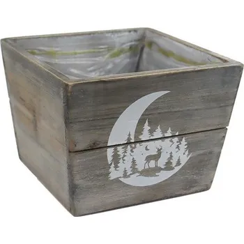 Obal na květináč Dřevěný obal na květiny D6296/2