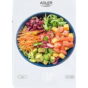 Kuchyňská váha Kuchyňská elektronická váha ADLER AD 3177w do 10 kg Bílá Akumulátorová