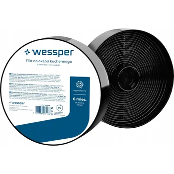 Příslušenství pro digestoř 2x Uhlíkový filtr Wessper pro digestoř GLOBALO ASC450 13cm, náhradní díl