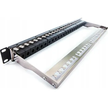 Patch panel Patch panel Keline Cat 5E, RJ45/u, osazený s 24xKEJ-C5-U-TL, černý, 1U