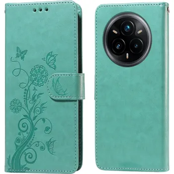 Pouzdro na mobilní telefon Flowery knížkové pouzdro na Realme 14 Pro+ 5G - modrozelené
