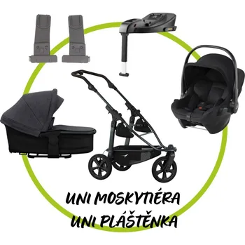 Kočárek TFK - Trends for Kids Akční set TFK Mono 3 frame - air chamber wheel + Hluboká korba kombi Premium + Pláštěnka + Moskytiéra + adaptéry + Britax Römer Baby-Safe Core + isofix base