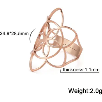 Prsten Nastavitelný prsten květ života | dámský šperk - Barva H-Rose Gold