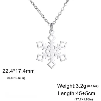 Náhrdelník Ocelový vánoční náhrdelník s přívěskem | šperky - Sněhová vločka 1 ocel