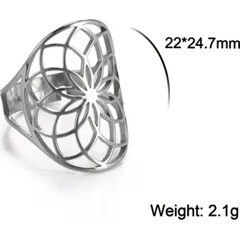 Prsten Nastavitelný prsten květ života | dámský šperk - B - Barva oceli