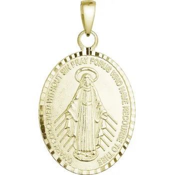 Přívěsek Pozlacený stříbrný přívěsek madailon Madonka 64089