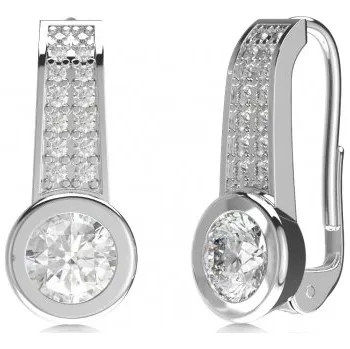 Náušnice Couple, Moderní náušnice Perdita, bílé zlato se zirkony, Patent dámský, 585-52-3-0517.1B00.0.00.001.08