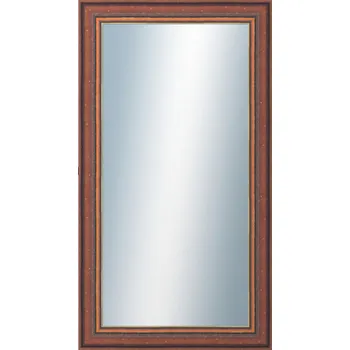 Zrcadlo DANTIK - Zarámované zrcadlo - rozměr s rámem cca 50x90 cm z lišty ANGLIE hnědá Au linka (612)
