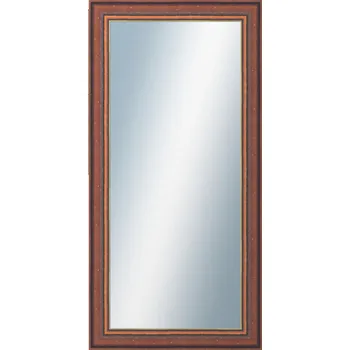Zrcadlo DANTIK - Zarámované zrcadlo - rozměr s rámem cca 50x100 cm z lišty ANGLIE hnědá Au linka (612)