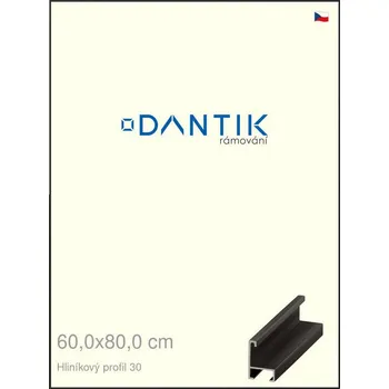 Rám na obraz DANTIK rámeček 60x80 | ALU profil 6030 Černá matná (Plexi Čiré) (Vyrobeno s láskou u nás v DANTIKU)