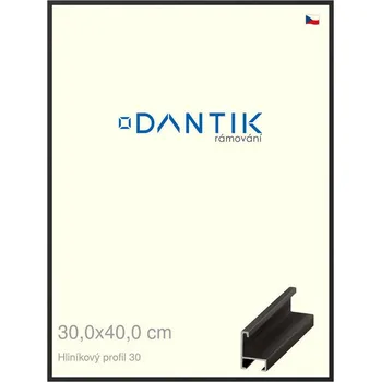 Rám na obraz DANTIK rámeček 30x40 | ALU profil 6030 Černá matná (Plexi Čiré) (Vyrobeno s láskou u nás v DANTIKU)