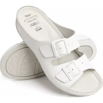 Dámské pantofle Batz Dámské kožené pantofle se srdíčkem FC02 - Bílá Velikost: 41