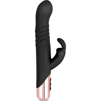 Vibrátor Vibrátor Rosy Gold Rabbit with Thrusting Function černý - s kupónem KUP15 cena 1186 Kč + extra diskrétní expedice