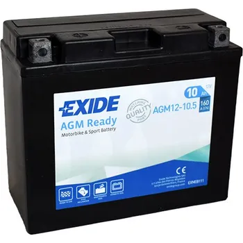 Motobaterie Motobaterie EXIDE BIKE AGM Ready AGM12-10.5, 12V, 10Ah, 160A