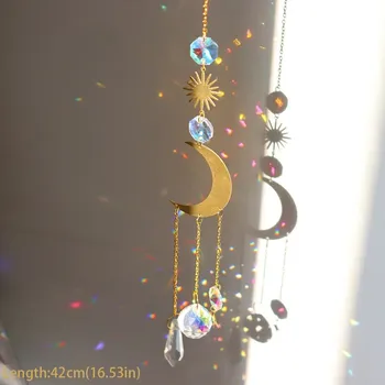 Lapač světla se skleněnými krystaly do okna | dekorace okna, závěsná dekorace - J8