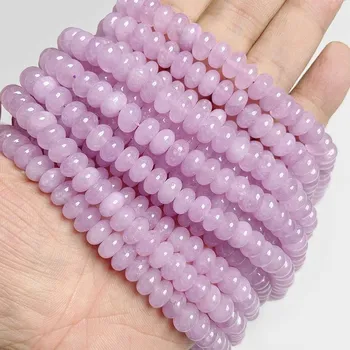 Náramek Přírodní kamenné korálky | výroba šperků - Č.43 Fialová , 4x6mm 42-45ks