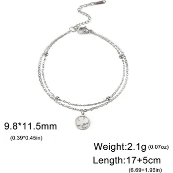 Náramek Náramek čtyřlístek z oceli pro štěstí | Dámský šperk - Styl B-S , 17-22 cm